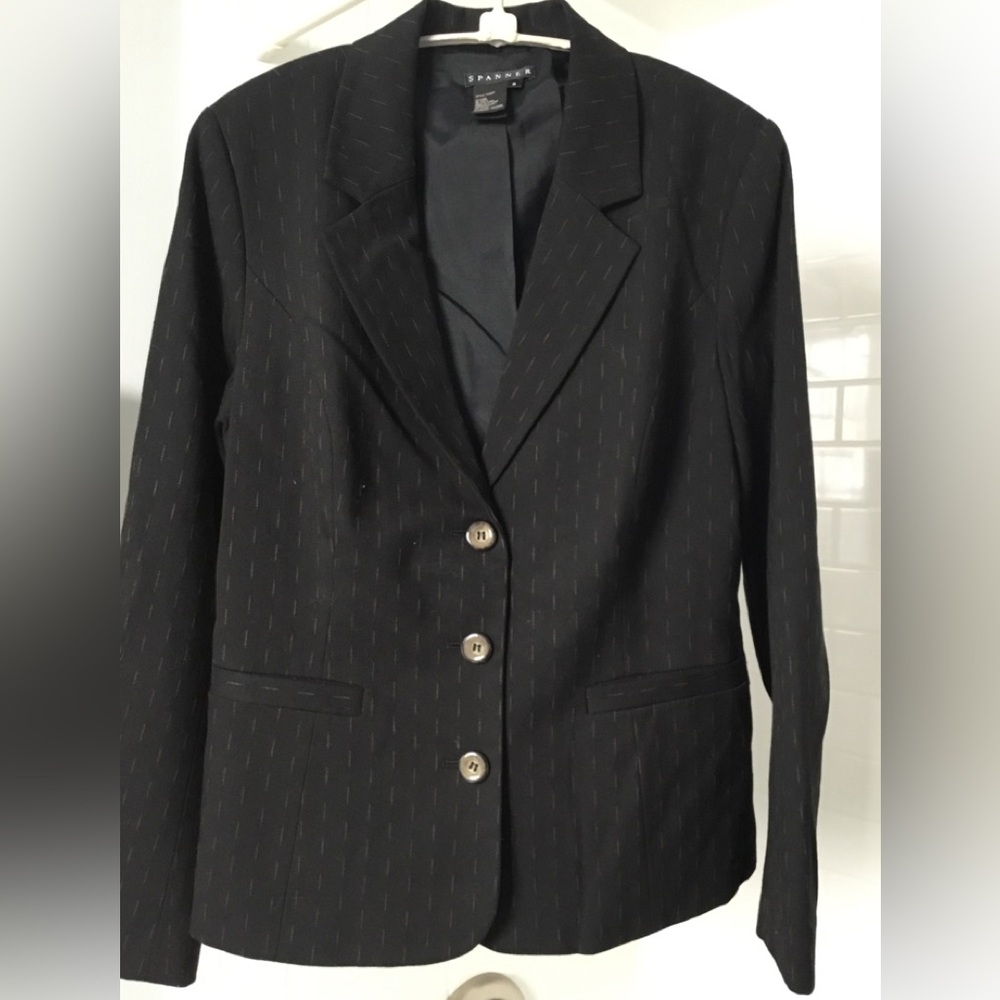 Spanner Blazer Ladies 8 Euc Black